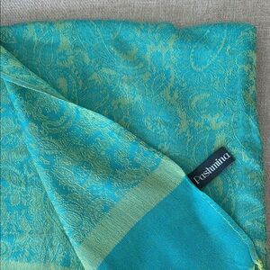 Teal and Gold Pashmina Scarf